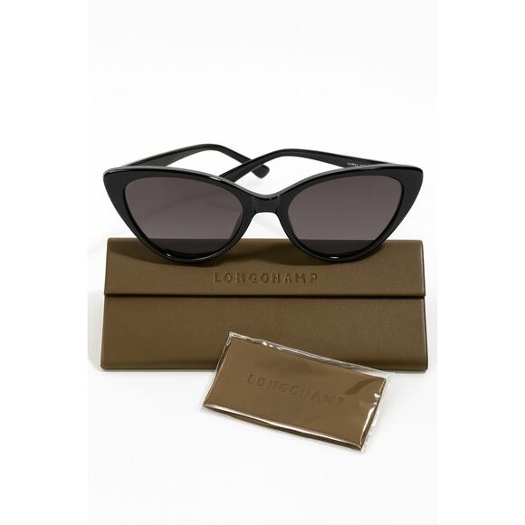 Longchamp Sunglasses LO 670 S 001 Black*Cat Eye*NEW in case with cloth - Picture 1 of 7
